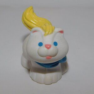 1993 VTG Fisher Price Loving Family Dream Dollhouse White Cat Pet Figure 1.5"